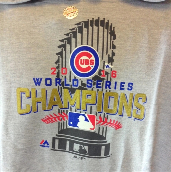NIB - Fanatics Chicago Cubs Gray World Series Champions Hoodie. 1-3XLT - Picture 3 of 7